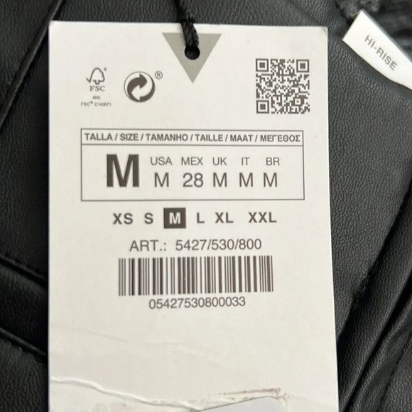 ZARA | Black | FAUX LEATHER LEGGINGS (5427/530) - Picture 8 of 12